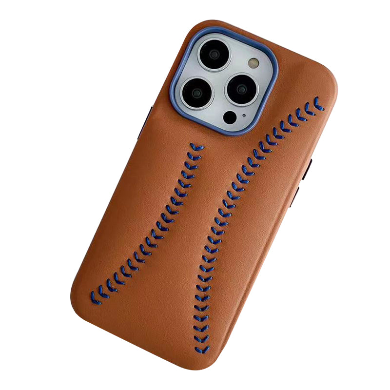 For iPhone 14 Pro Max Baseball Texture Embroidery Phone Case PU Leather Coated Hard PC Back Cover For iPhone 14 Pro Max Baseball Texture Embroidery Phone Case PU Leather Coated Hard PC Back Cover